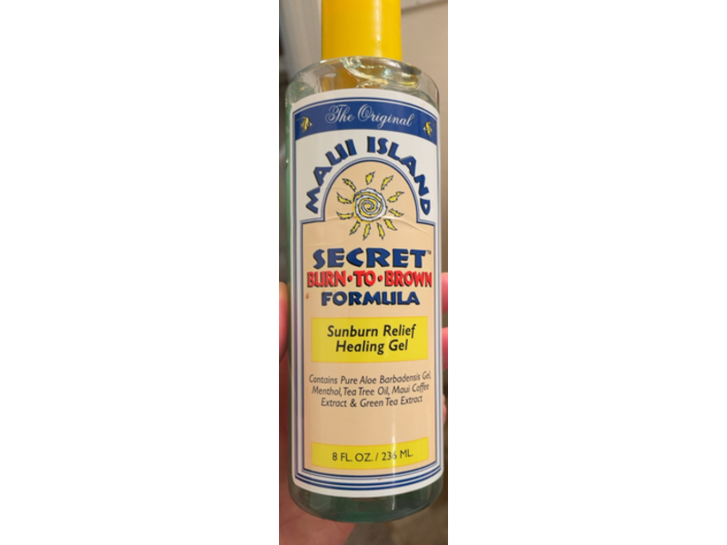Maui Island Secret Burn. To. Brown Formula Sunburn Relief Healing Gel, 8 fl oz/236 mL