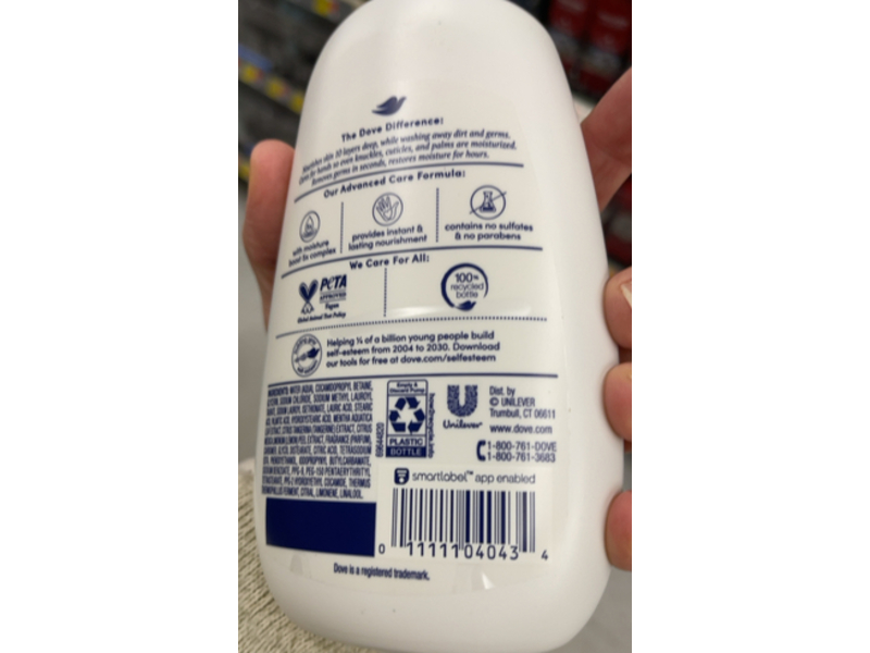 Dove Advanced Care Hand Wash, Lemon Zest & Mint, 12 fl oz/355 mL