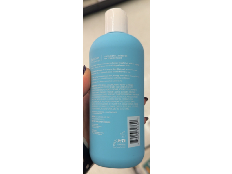 Function Of Beauty Straight Hair Shampoo, Vanilla, 11 fl oz/325 mL