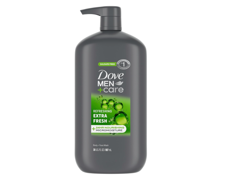 Dove Men+Care Refreshing Extra Fresh Body+Face Wash, 30 fl oz/887 mL