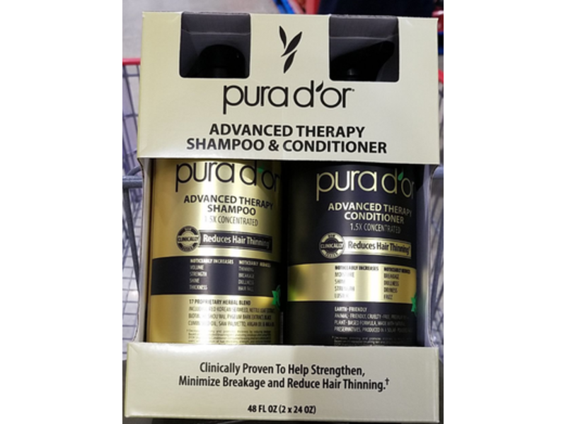 Pura d'or Advanced Therapy Shampoo & Conditioner, 24 fl oz/709 mL