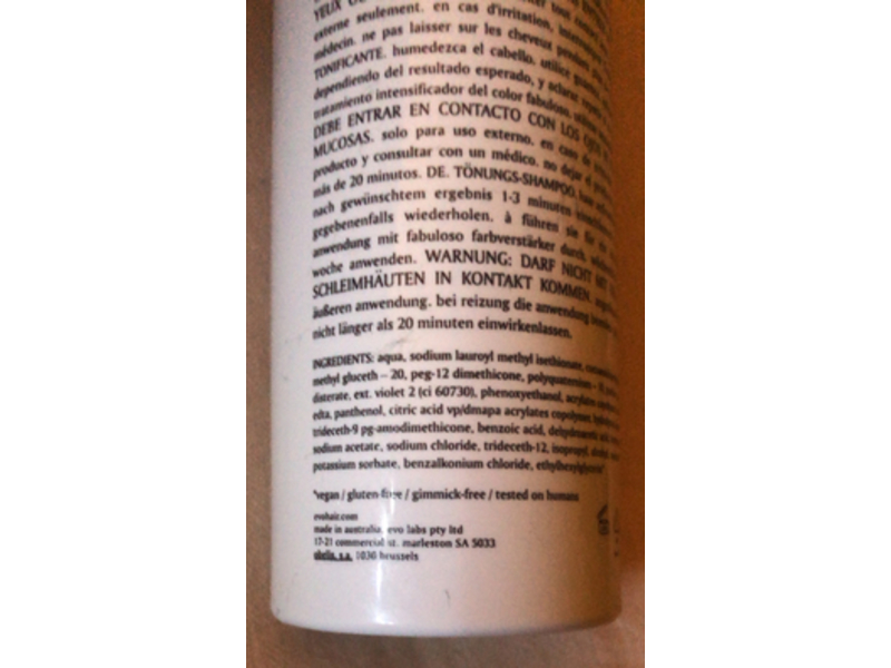 Evo Fabuloso Toning Shampoo, 8.4 fl oz/250 mL