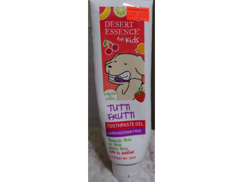 Desert Essence Kid's Toothpaste Gel, Tutti Frutti, 4.7 oz/133 g