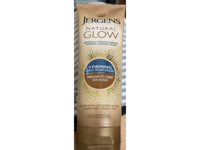 Jergens Natural Glow + Firming Daily Moisturizer, Medium To Deep, 7.5 fl oz/221 mL