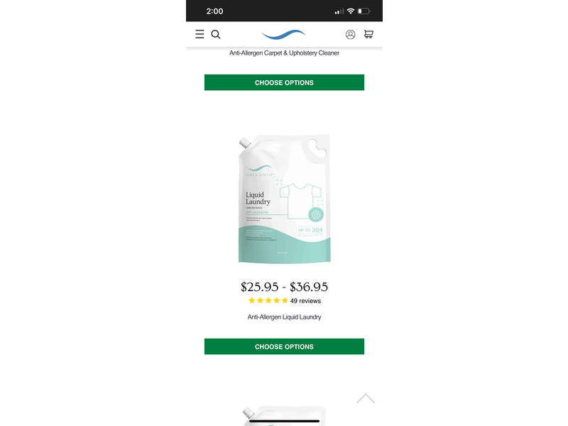 Pure & Gentle Laundry Liquid, 384 Loads, 64 fl oz/1.9 L