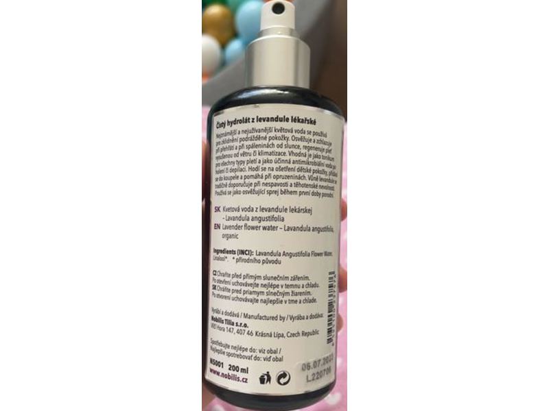 Nobilis Tilia Floral Water Bio Lavender Spray, 200 mL