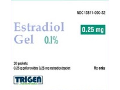 Estradiol Gel 0.1%/0.25 mg, 30 Count, Trigen (Rx)
