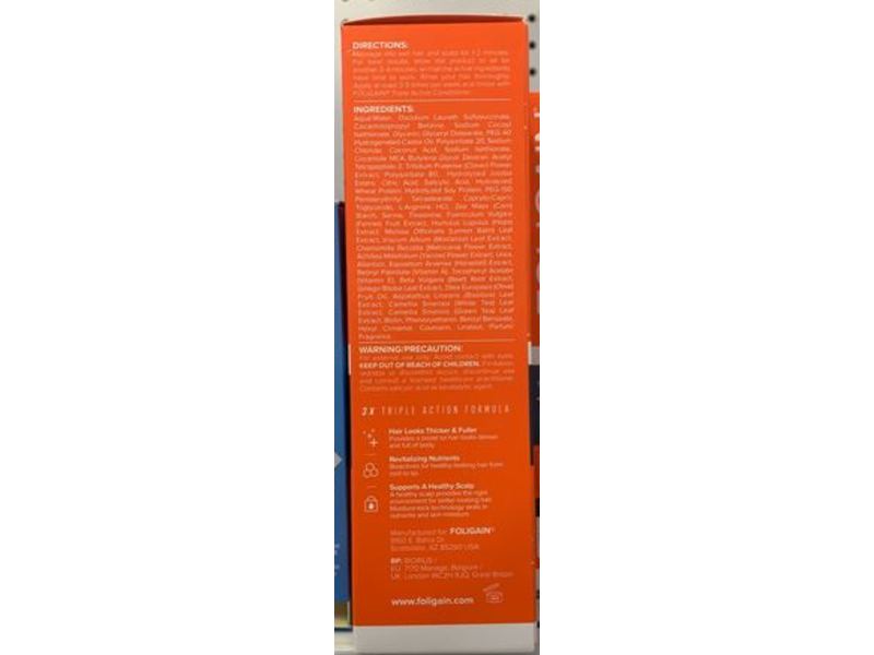 Foligain Triple Action Formula For Thinning Hair Shampoo, 8 fl oz/236 mL