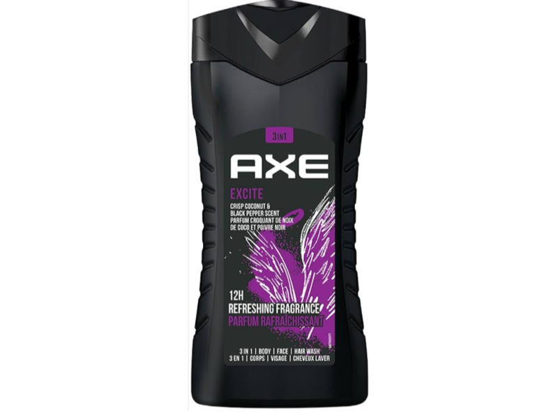 AXE Excite 3 In 1 Body, Face & Hair Wash, Crisp Coconut & Black Pepper Scent, 8.4 fl oz/250 mL