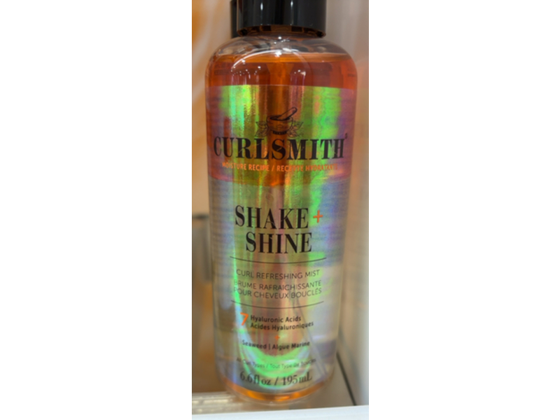 Curlsmith Shake + Shine Curl Refreshing Mist, Hyaluronic Acid + Seaweed, 6.6 fl oz/195 mL