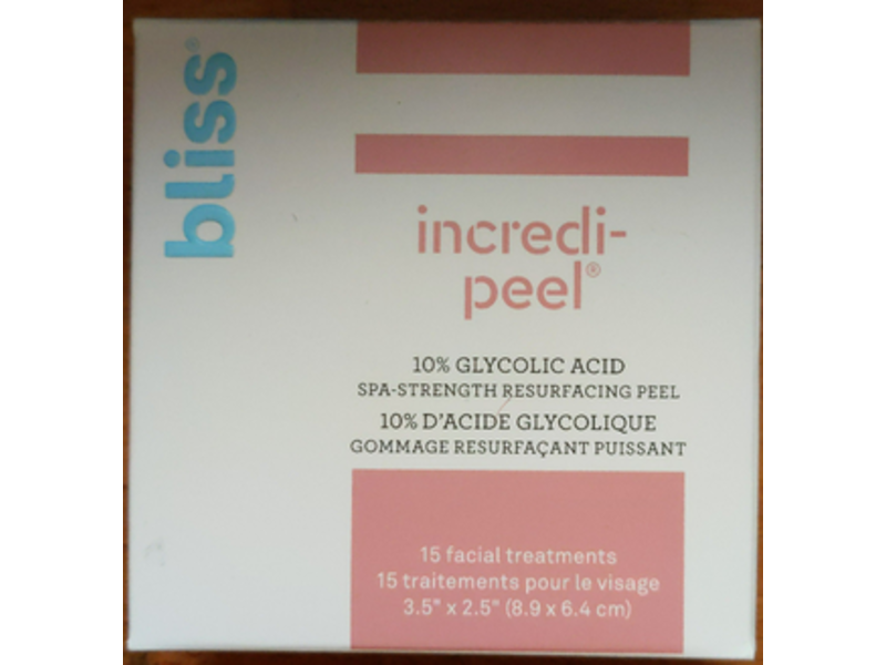 Bliss Incredi-peel, 10% Glycolic Acid, 15 Treatments