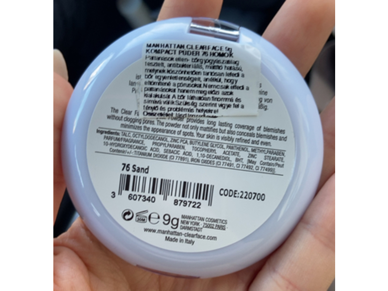 Manhattan Clear Face Compact Powder, 76 Sand, 9 g