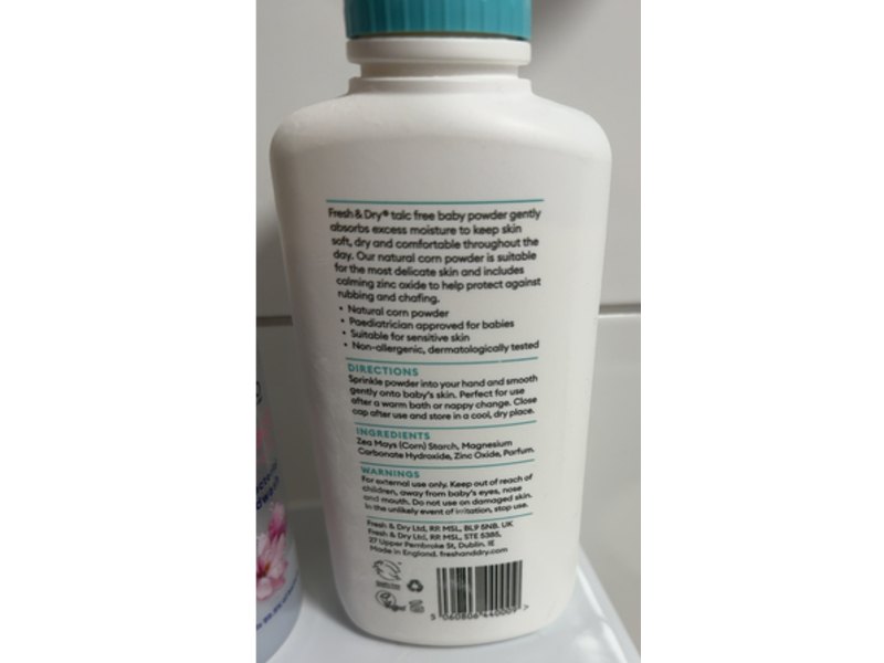 Fresh & Dry Talc Free Baby Powder, 250 g