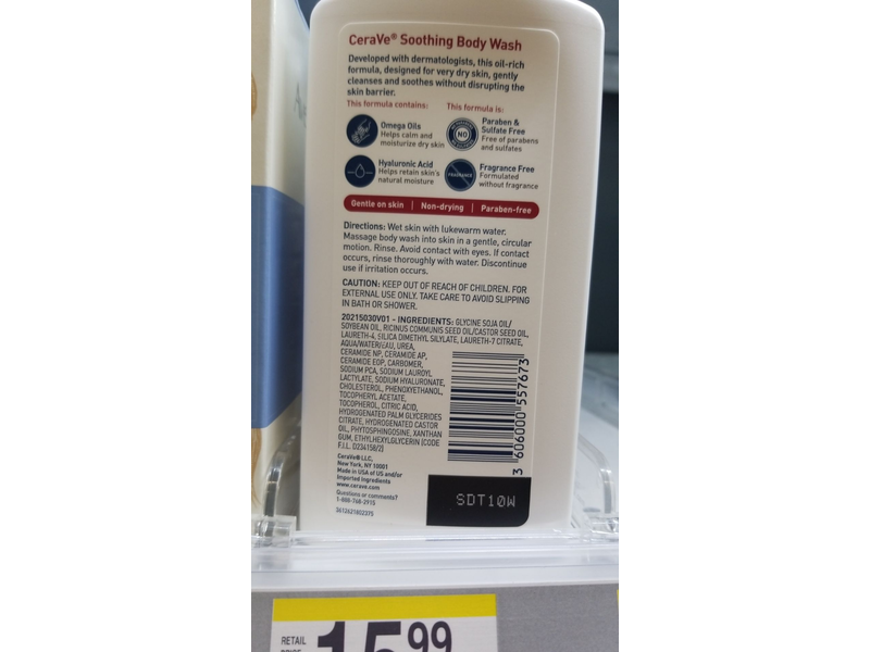 CeraVe Eczema Soothing Body Wash, 10 fl oz
