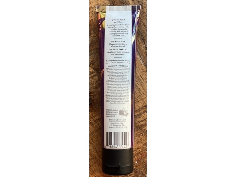 Cela Creme Violette Soothing Hand & Body Butter, Lavender & Oatmeal, 2.5 oz/75 mL