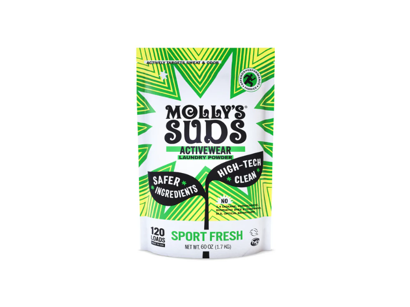 Molly's Suds Active Wear Laundry Powder, Sport Fresh, 120 Loads, 60 oz/1.7 kg