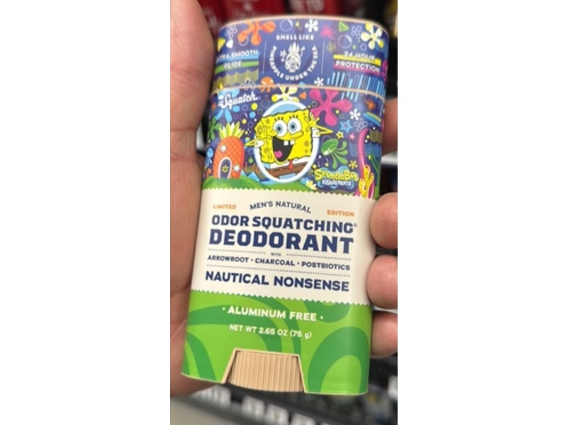 Dr. Squatch Men's Natural Odor Squatching Deodorant, Nautical Nonsense, 2.65 oz/75 g