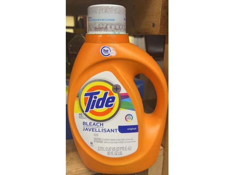 Tide Bleach Javellisant Detergent, Original, 48 Loads, 92 fl oz/2.72 L