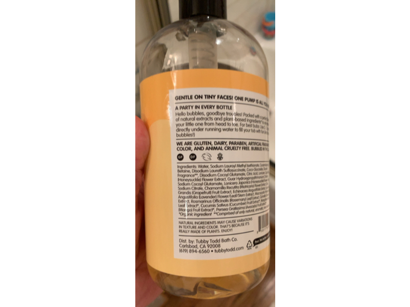 Tubby Todd Bubble Bath Sweet Quince + Honeysuckle, 25 fl oz/739 mL