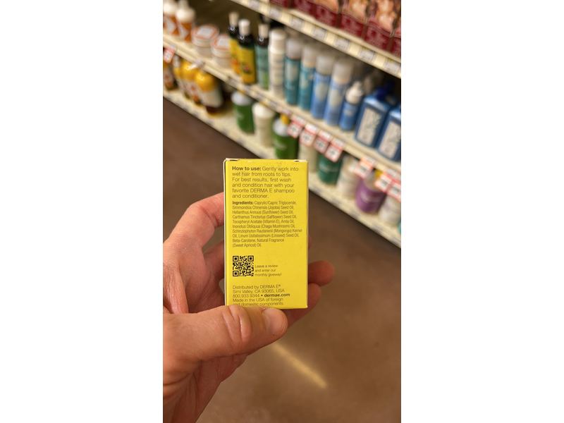 Derma E Styling Hair Repair Oil, 1 fl oz/30 mL