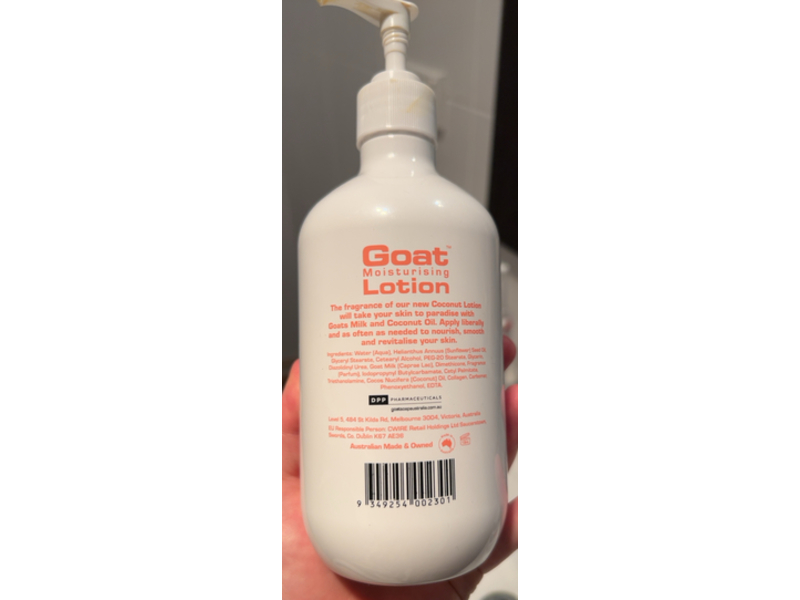 Goat Moisturizing Lotion, Coconut Oil, 16.9 fl oz/500 mL