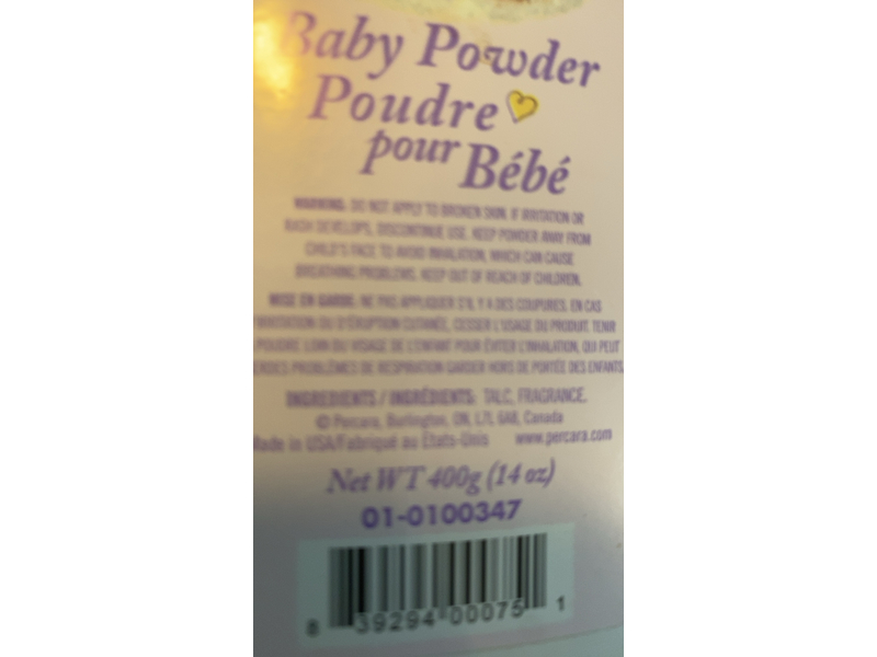 Percara Baby Powder, 14 oz/400 g
