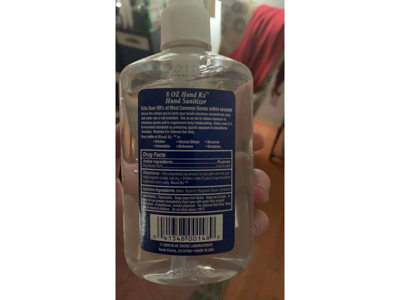 Hand RX Hand Sanitizer, 8 fl oz/236 mL