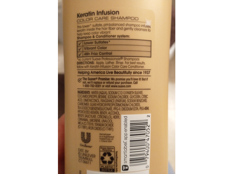 Suave Color Care Shampoo, Keratin Infusion, 15 fl oz/443 mL