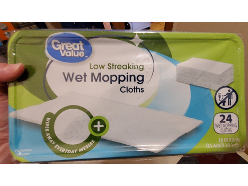 Great Value Low Streaking Wet Mopping Cloths, 24 Count