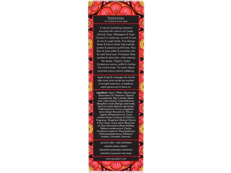 Spa Ceylon Ayurveda Intensive Hand Cream, Cardamom Rose, 30 g