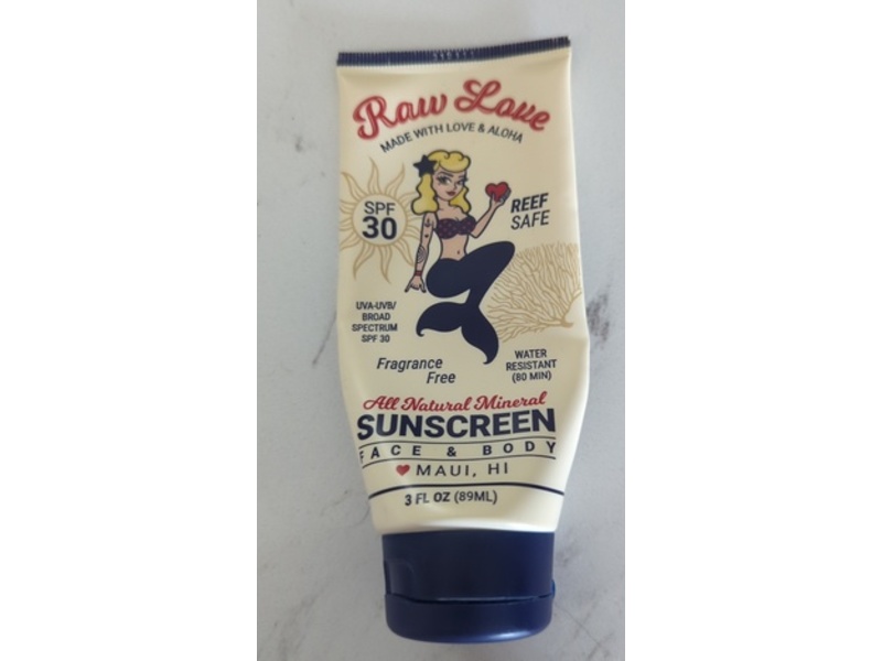 Raw Love Sunscreen, SPF 30, 3 fl oz/89 mL