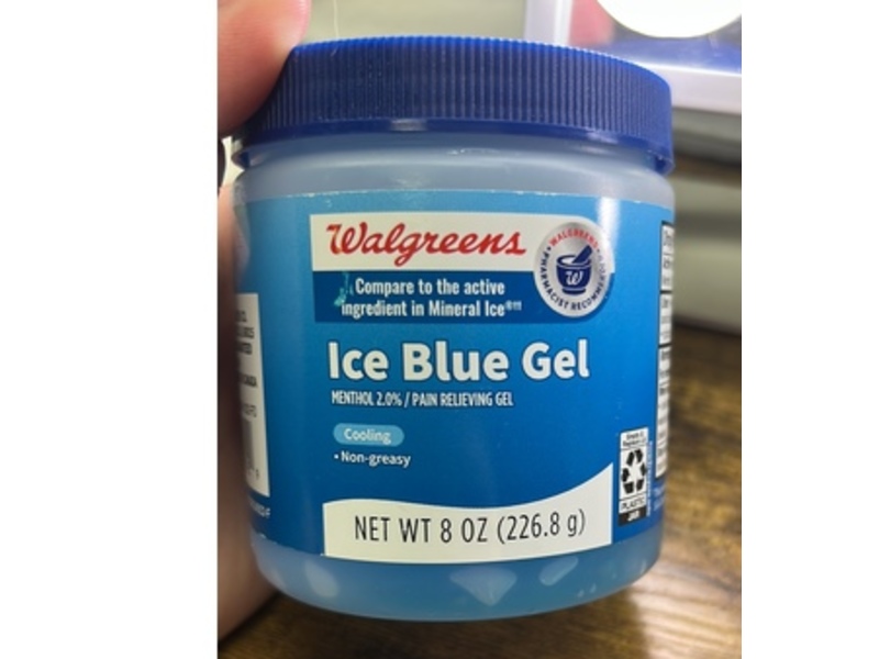Walgreens Ice Blue Pain Relieving Gel, Menthol 2.0%, 8 oz/226.8 g