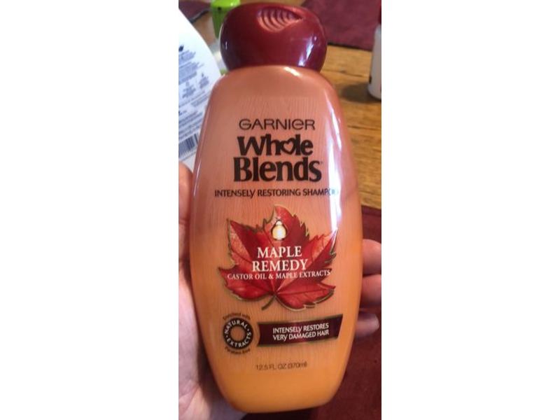 Garnier Whole Blends Intensely Restoring Shampoo, Maple Remedy, 12.5 fl oz/370 ml