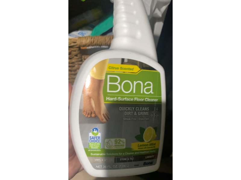 Bona Hard Surface Floor Cleaner, Lemon Mint Scent, 36 fl oz/1.06 L
