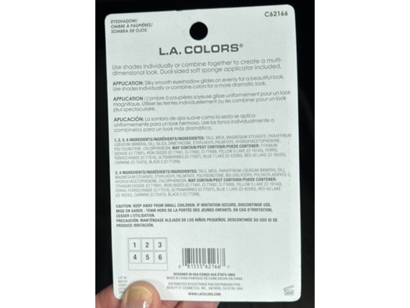La Colors 6 Color Eyeshadow, Almost Nude, 0.14 oz/4 g