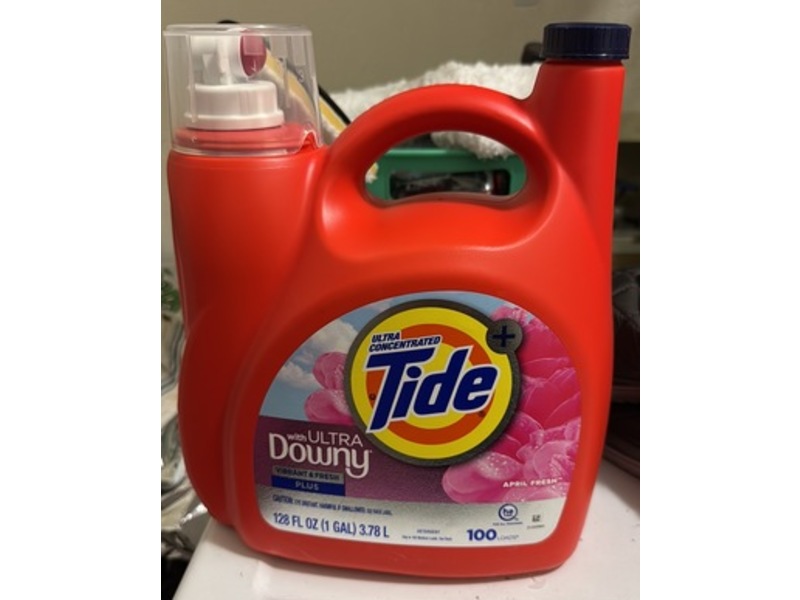 Tide+ Ultra Downy Laundry Detergent, April Fresh, 100 Loads, 128 fl oz/3.78 L