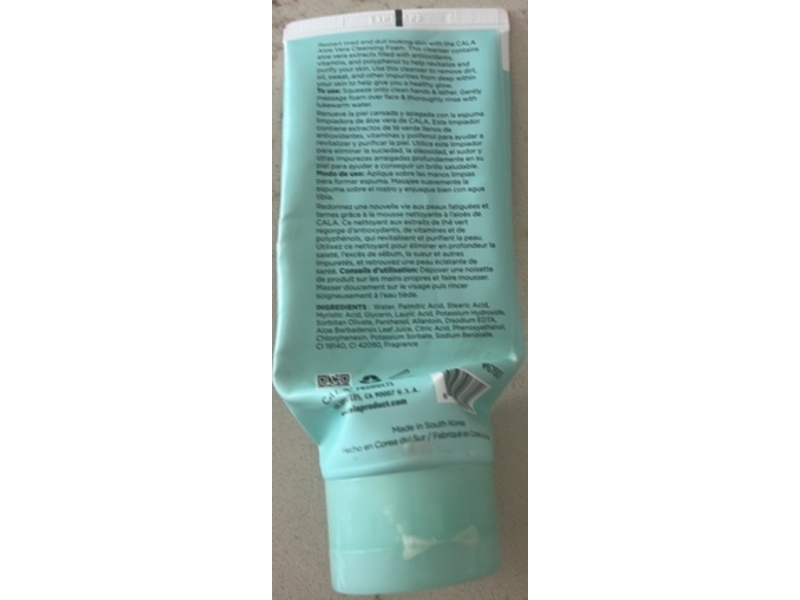 Cala Deep Cleansing Foam, Aloe Vera, 4.1 fl oz/120 g