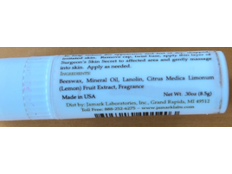 Surgeon's Skin Secret Lip Balm, Lemon, 0.30 oz/8.5 g