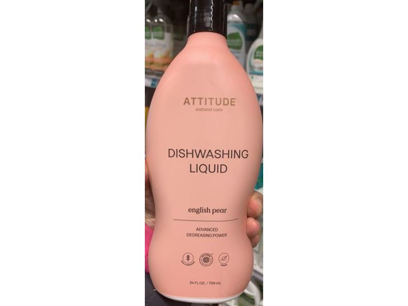 Attitude Dishwashing Liquid, English Pear, 24 fl oz/709 mL