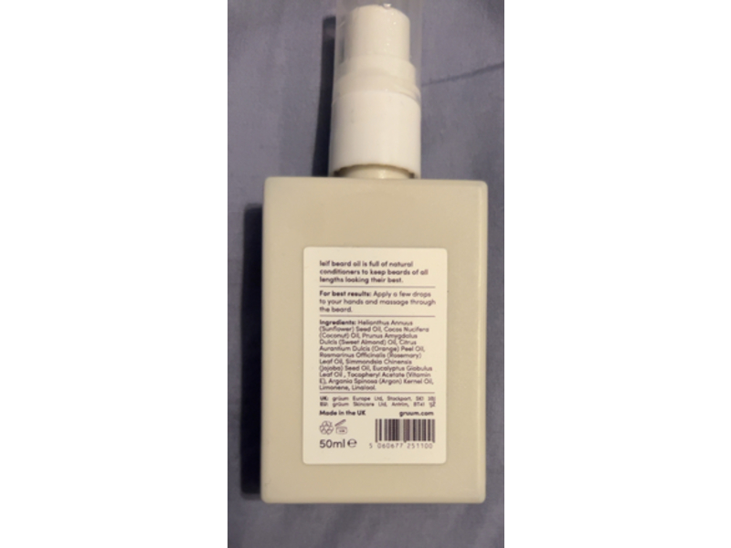 Gruum Leif Beard Oil, Argan & Jojoba Oil, 50 mL