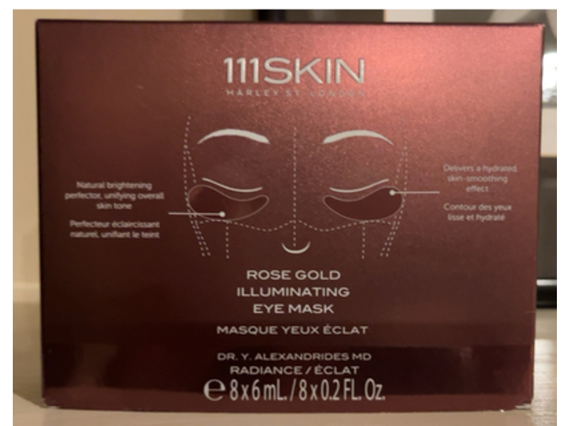 111Skin Illuminating Eye Mask, Rose Gold, 0.2 fl oz/6 mL, 8 Count