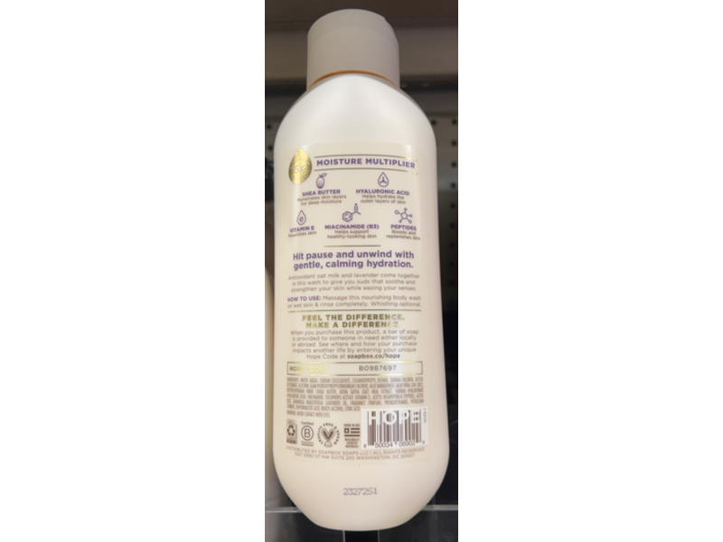 Soapbox Nourishing Body Wash, Oat Milk + Lavender, 20 fl oz/591 mL, Pack Of 2