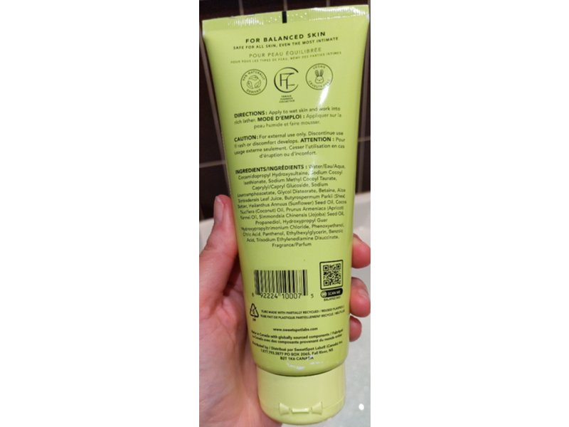 SweetSpot Labs pH Balancing Body Cleanser, Coconut Lime, 8 fl oz/236 mL