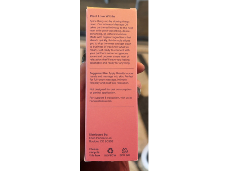 Foria Intimacy Massage Oil, 3.9 fl oz/116 mL