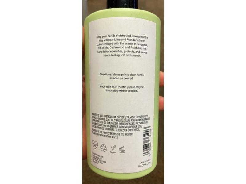 Beautyspace Hand Lotion, Lime & Mandarin, 11.8 fl oz/350 mL