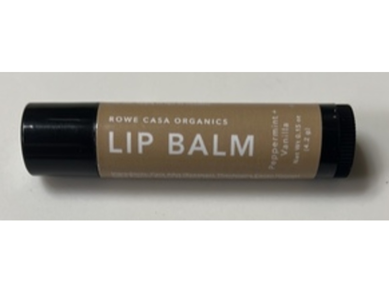 Rowe Casa Organics Lip Balm, Peppermint+Vanilla, 0.15 oz/4.2 g