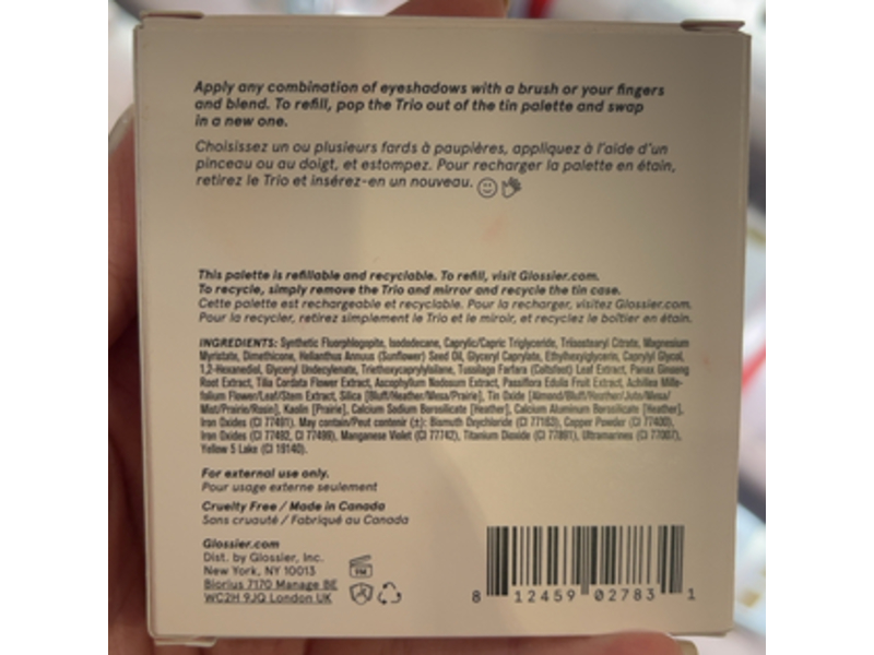 Glossier Monochromes Essential Eye Shadow Trio, Almond, 0.04 oz/1.3 g