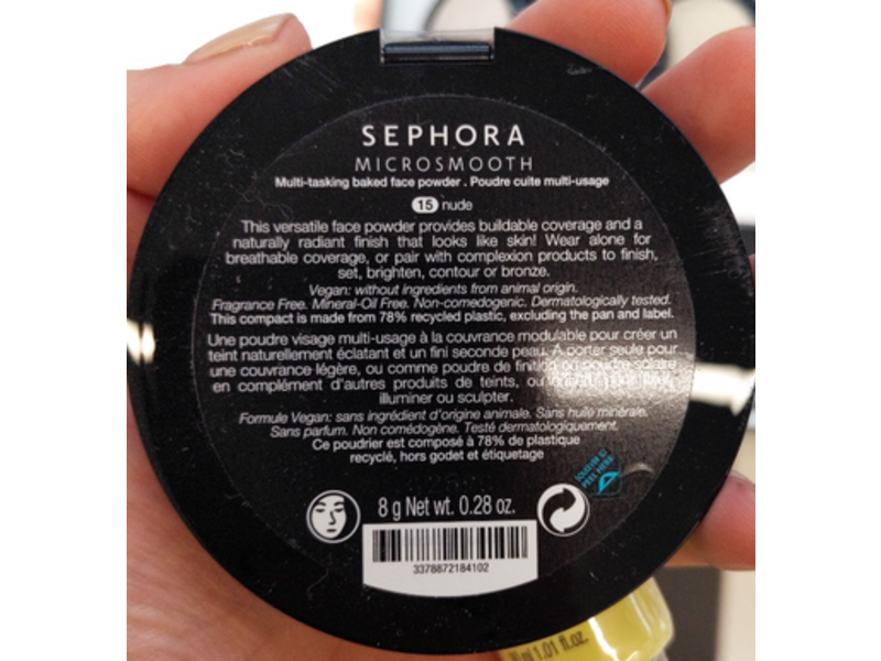 Sephora Microsmooth Multi Tasking Baked Face Powder, 15 Nude, 0.28 oz/8 g