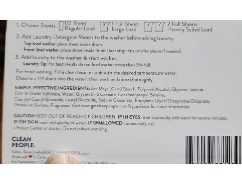 The Clean People Ultra Concentrated Laundry Detergent Sheets, Sweet Petals & Vanilla, 32 Loads, 32 Count
