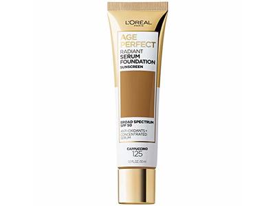 Loreal Paris Age Perfect Radiant Serum Foundation, SPF 50 125 Cappuccino, 1fl oz/30 mL
